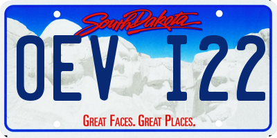 SD license plate 0EVI22