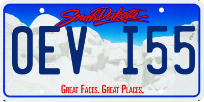 SD license plate 0EVI55