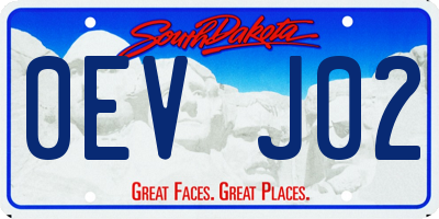 SD license plate 0EVJ02