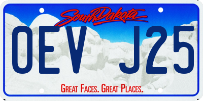 SD license plate 0EVJ25