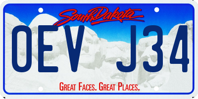 SD license plate 0EVJ34