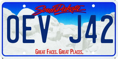 SD license plate 0EVJ42