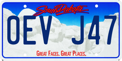SD license plate 0EVJ47