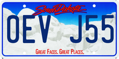 SD license plate 0EVJ55