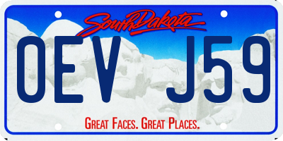 SD license plate 0EVJ59