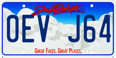 SD license plate 0EVJ64