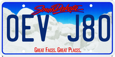 SD license plate 0EVJ80