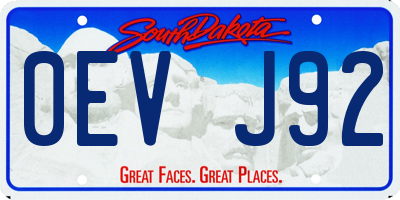 SD license plate 0EVJ92