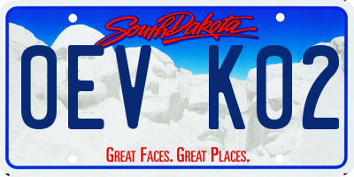 SD license plate 0EVK02