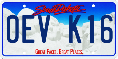 SD license plate 0EVK16