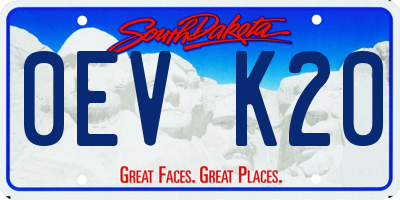 SD license plate 0EVK20