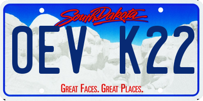 SD license plate 0EVK22