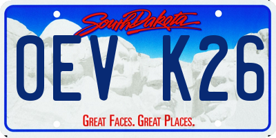 SD license plate 0EVK26