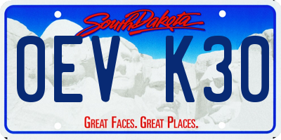 SD license plate 0EVK30