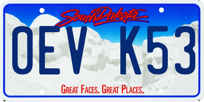 SD license plate 0EVK53