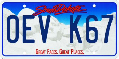 SD license plate 0EVK67