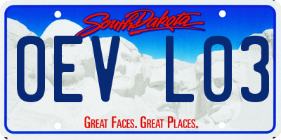 SD license plate 0EVL03