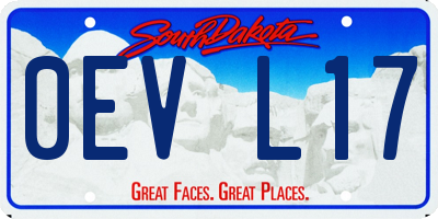 SD license plate 0EVL17
