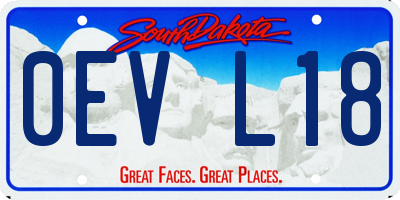SD license plate 0EVL18