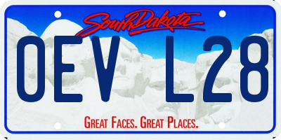 SD license plate 0EVL28
