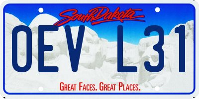 SD license plate 0EVL31