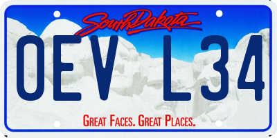 SD license plate 0EVL34