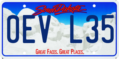 SD license plate 0EVL35