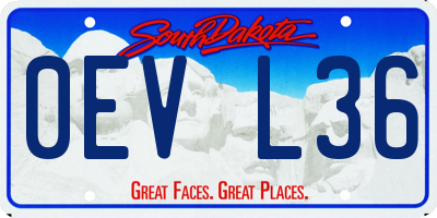SD license plate 0EVL36