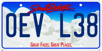 SD license plate 0EVL38