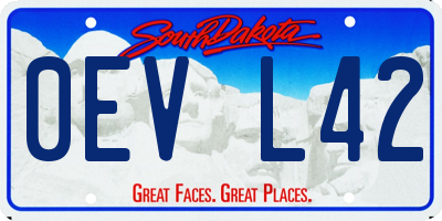 SD license plate 0EVL42