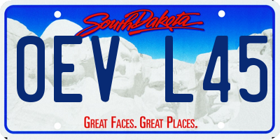 SD license plate 0EVL45