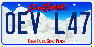 SD license plate 0EVL47