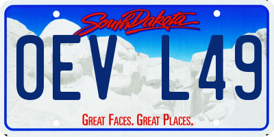 SD license plate 0EVL49