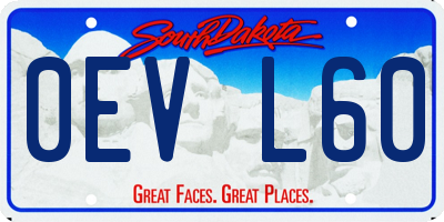 SD license plate 0EVL60