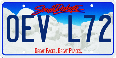 SD license plate 0EVL72
