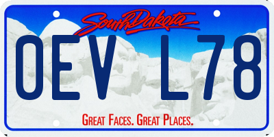 SD license plate 0EVL78