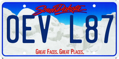 SD license plate 0EVL87