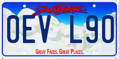 SD license plate 0EVL90