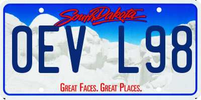 SD license plate 0EVL98