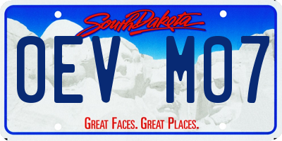 SD license plate 0EVM07