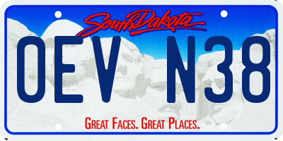 SD license plate 0EVN38