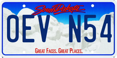 SD license plate 0EVN54