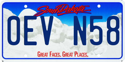 SD license plate 0EVN58