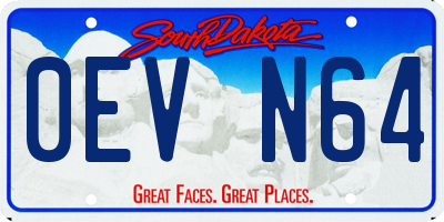 SD license plate 0EVN64