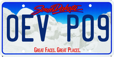 SD license plate 0EVP09