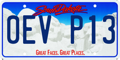 SD license plate 0EVP13