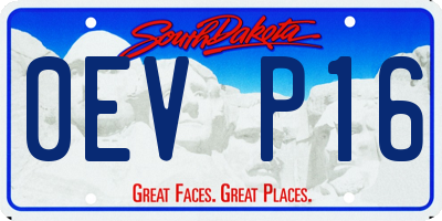 SD license plate 0EVP16