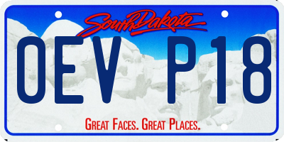 SD license plate 0EVP18