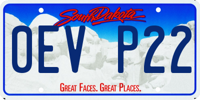SD license plate 0EVP22
