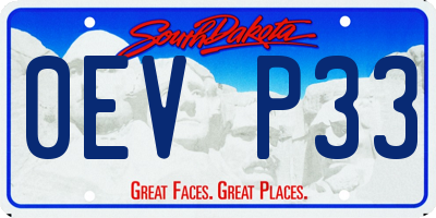 SD license plate 0EVP33